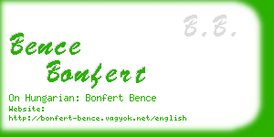 bence bonfert business card